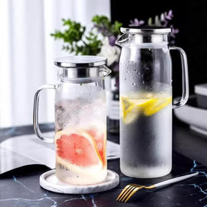 Ensemble de carafes à eau en verre avec poignée, 1,5 L, résistantes à la chaleur, pour thé, eau citronnée, occasion cadeau, couleur unie - Product Image 2