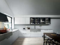 YK Îlot de cuisine intelligent moderne haut de gamme, design durable en panneaux de particules européens laqués, petit meuble de cuisine complet en MDF pour la maison