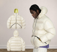 Quantité minimale de commande bas Logo personnalisé surdimensionné hiver épais chaud bouffée hommes manteau unisexe Streetwear hiver bouffant veste hommes bulle bouffante veste