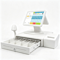 Sistema POS Todo en Uno con Pantalla Táctil de 15.6 Pulgadas, Impresora, Escáner, Terminal de Caja NFC para Comercio Minorista y Restaurantes (Android/Win10 Wi-Fi 6)
