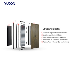 Puerta YUDON puertas de entrada de aluminio a prueba de balas de lujo personalizadas apertura Push-<span class=keywords><strong>Pull</strong></span> uso Exterior escuelas áreas residenciales Villa moderna - Product Image 3
