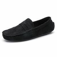 Mocassins de conduite pour hommes en gros d'usine - Chaussures décontractées à semelle souple en similicuir suédé |   Chaussons multicolores à enfiler
