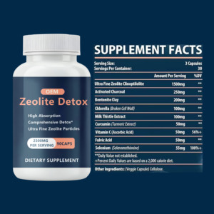 Suplemento dietético de zeolita OEM Cápsulas de zeolita de fuerza de salud activada - Product Image 3