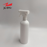 Bouteille pulvérisateur à gâchette en PET de 500 ml, rechargeable, en plastique, forme ronde, pour le nettoyage domestique, les soins des cheveux et du jardin
