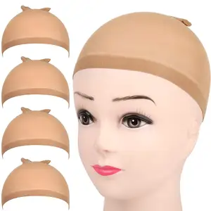 G&T Factory Price 2pcs/pack Black / Light Brown Stocking Wig Caps Stretchy Nylon Wig Caps for Women