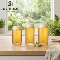 Verres en forme de canette de bière avec couvercles en bambou et pailles, lot de 6, 16oz, 18oz, 20oz, pour café glacé