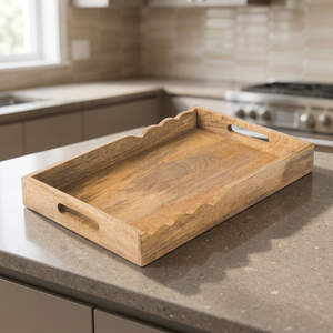 B.S INTERNATIONAL N217 Bandejas Portátiles de Madera para Servir Alimentos, Logotipo Grabado, Estilo Europeo Americano Moderno y Pulido, Venta al Por Mayor - Product Image 1