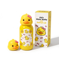 Bouteille d'eau isotherme en acier inoxydable pour enfants ODM 300ML, sans BPA, avec couvercle amusant en forme de tête d'animal pour l'école et les voyages