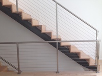 Vente chaude, garde-corps en acier inoxydable moderne pour villa, extérieur, 316 304, designs de garde-corps en câble, balcon, balustrade en fil noir