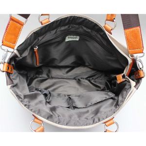 Vente chaude excellente qualité Nylon léger grande capacité plaine Beige marron fermeture éclair cuir coupe hommes sacs à main - Product Image 6