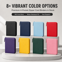 Porte-cartes de collection en cuir PU personnalisé, motif imprimé et gaufré, 4 pochettes, pour 160+ cartes, idéal pour cartes photo, football, TCG, PKME
