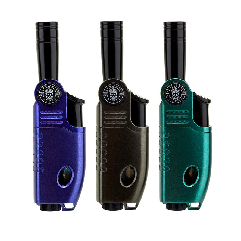 Новое поступление Зажигалка для сигар регулируемый угол цинковый сплав синее пламя Одиночная прямая ветрозащитная зажигалка