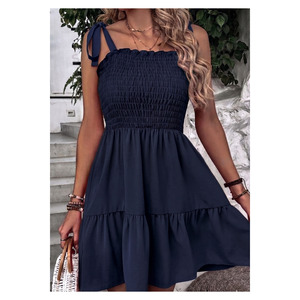Robe midi fluide en viscose pour femme, bretelles larges 90 cm, style décontracté - Product Image 2