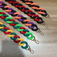 Chaîne épaisse en acrylique givré néon pour sac, cordon de téléphone rétro multicolore, chaîne de suspension pour sac à bandoulière et sac banane