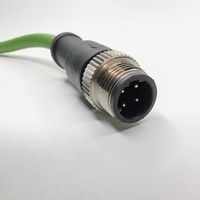 Conector M12 de 4 Pines, Código D, Macho a Conector RJ45, Cable Industrial Profinet EtherCAT Ethernet CAT6, Conjunto de Cable Blindado