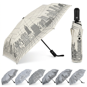 Paraguas Plegable Personalizado al por Mayor con Protección UV, Compacto, Portátil, con Diseño Geométrico Moderno y Logotipo - Product Image 3