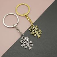 Para Ağacı Anahtarlık, 21x30mm, Hediyeler ve Araba Anahtarları için Metal Vintage Ağaç Şeklinde Süs, Altın Gümüş