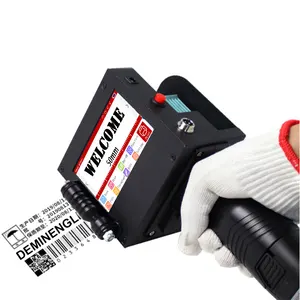 50mm thermischer manueller großer Zeichen-Doppelkopf-Barcode Qr-Logo 2-Zoll tragbarer Hand-Inkjet-Drucker