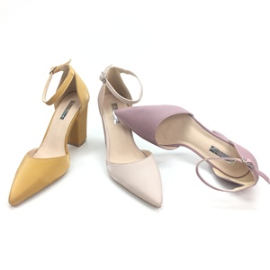 2023 scarpe da donna stile gomma pianura primavera estate caviglia nabuk materiale PU tacco a blocco Super alto punta a punta donna donna - Product Image 1
