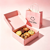 Boîte en carton rigide de qualité alimentaire, sur mesure et résistante, pour emballage cadeau de pâtisserie, vente en gros, impression UV personnalisée, boîtes à biscuits personnalisées