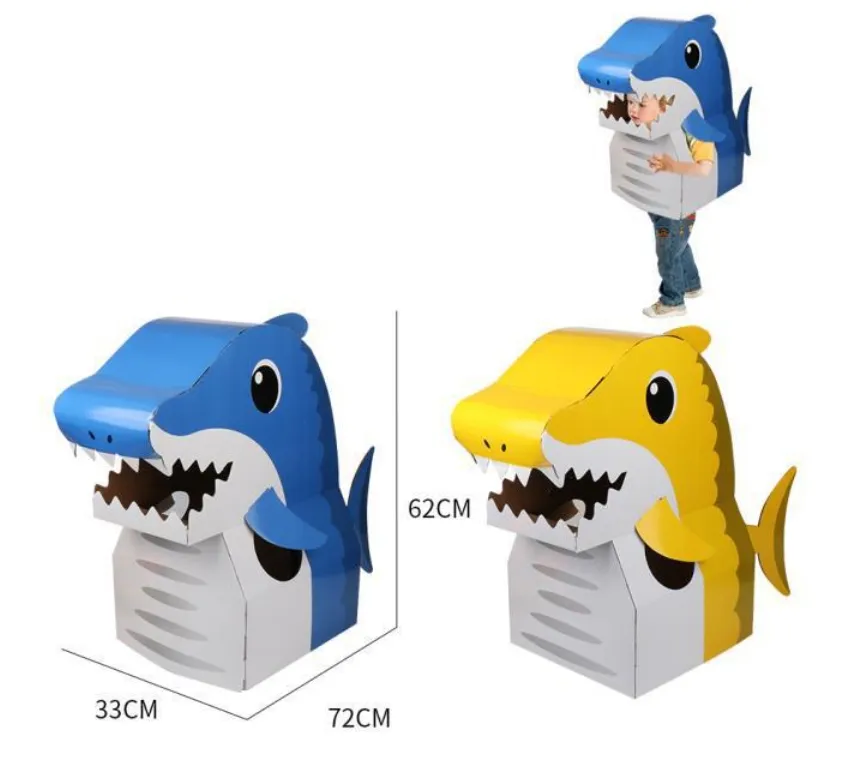 En iyi satış oyuncak karton 3D Puzzle hayvan oyuncak giyilebilir seti çocuk karton oyuncak