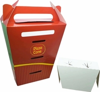Logotipo de impresión personalizado, ecológico, a prueba de fugas, duradero, reciclable, papel negro, cono de Pizza, perfecto para queso Pepperoni, pollo de búfalo