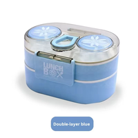 Récipient alimentaire sans Bpa double couche scellé couvercle étanche boîte à bento enfant enfants boîte à lunch en plastique avec cuillère