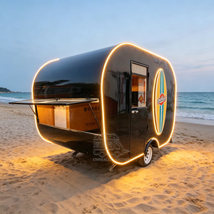 Fast Coffee Trailer Stainless Steel Hot Dog Truck Fully Equipped Pizza Food Cart - Product Image 1