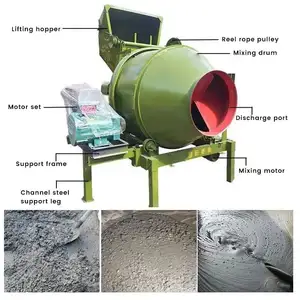 350l Rotating Climbing Tipping Bucket Portable Small Self Loading Drum Cement Concrete Mixer Machine Micro Cement Mixer Machine