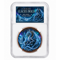 Pièce commémorative Dragon de Glace en cuivre fin .999 de 1 once, relief 3D, capsule infinie à double face, élément Dragon, cadeau