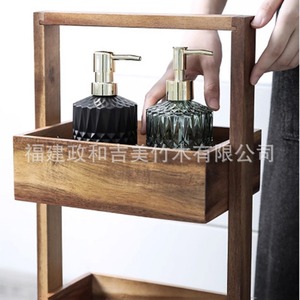 Acacia Wood Multi Layer Storage <b>Rack</b> 4 Tier Standing Bathroom Flower Pot Holder Solid Wood Organizer - Product Image 5