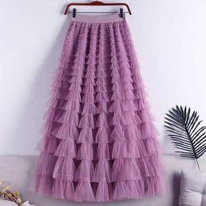 <span class=keywords><strong>Jupe</strong></span> <span class=keywords><strong>longue</strong></span> en tulle bleu roi pour femme, taille haute, à volants, pour invitée de <span class=keywords><strong>mariage</strong></span>, vente en gros, OEM, couleur personnalisée, grandes tailles, lot - Product Image 4