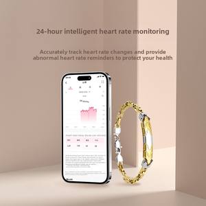 Bracelet intelligent GNLing en acier inoxydable, personnalisé, pour le sport en plein air, surveillance en temps réel du rythme cardiaque, de l'oxygène sanguin et du sommeil, étanche, Lefun - Product Image 2