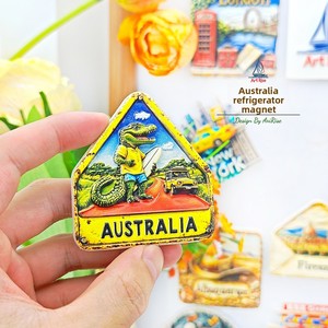 Imán de Refrigerador con Diseño de Cocodrilo Surfista Australiano, con la Esencia Poética de una Persona China, Adhesivo Magnético 3D, Recuerdo de Viaje, Regalo - Product Image 3