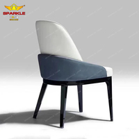 Chaise de salle à manger en cuir PU au design luxueux SPARKLE, structure en tube métallique, mobilier de restaurant moderne, chaise de salle à manger en bois gris pour hôtel