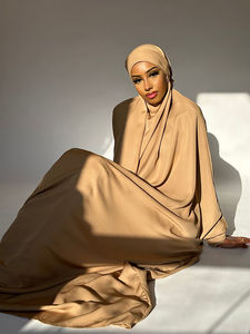 2023 Hoge Kwaliteit Mode Kalkoen Turkse Franse Jilbab Voor Meisjes Nida Een Stuk Volledige Lengte Gebed <span class=keywords><strong>Khimar</strong></span> Jilbab Ab - Product Image 3