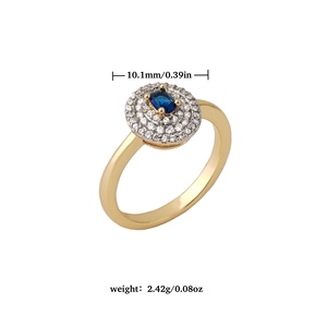 Luyin Tinh Tế Sang Trọng Bohemian Phụ Nữ Của Nhẫn Đồng Mạ 18K Vàng Với Phòng Thí Nghiệm Tạo Ra Zirconia Wedding & Quà Tặng Kỷ Niệm - Product Image 2