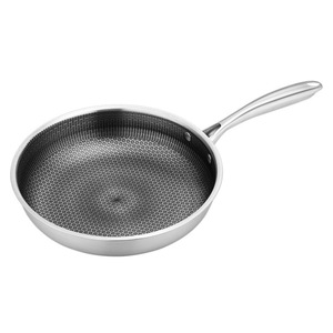 Stainless Steel Frying Pan Honeycomb Nonstick Round 12 Inch Induction Compatible Stir Fry Steak Pan - Product Image 1