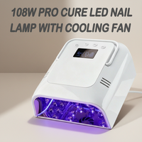 Lampu Kuku UV LED Pendingin 108W PRO Cure Isi Ulang dengan Mode Pengeringan Cepat dan Timer Otomatis untuk Salon Kecantikan Seni Kuku