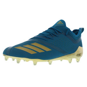 Chaussures de football Adidas Adizero 7.0 pour homme, vert foncé et or, à lacets, empeigne en mesh respirant, saison printemps - Product Image 1