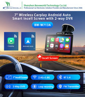 Écran intelligent multimédia sans fil 7 pouces Carplay/Android Auto, lecteur multimédia 4K + 1080P, enregistrement en boucle, écran tactile