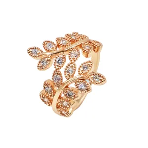 Factory wholesale copper ring collection personality brass zircon ring daily wear adjustable 18k gold plated women rings