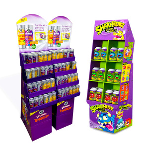 Tùy chỉnh Pop tầng cửa hàng bán lẻ sản phẩm hiển thị đơn vị đứng <span class=keywords><strong>fsdu</strong></span> các tông sóng kẹo thực phẩm đồ uống các tông hiển thị giá - Product Image 2