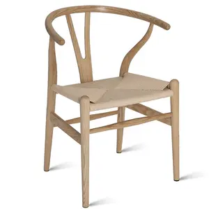 Muebles nórdicos sencillos y modernos, sillas de comedor de madera maciza, con horquilla y brazo de hueso, venta al por mayor