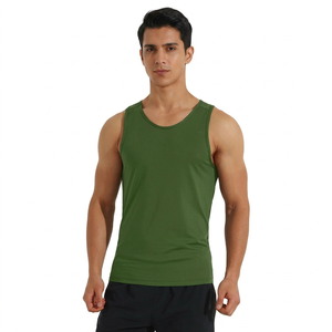 Trending Reliable Product Men's Tank Top <b>Stringer</b> <b>Vests</b> Quick Dry Breathable U-Neck Sports <b>Vests</b> With Custom Logo Embroidery - Product Image 1