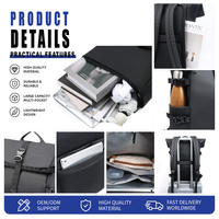 Sac à dos en tissu enduit 900D OEM ODM, imperméable, multi-poches, pour ordinateur portable, avec sangle de bagage OEM
