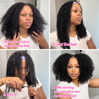 ISEE Wholesale High Density Afro Kinky Curly 7x5 Lace Wig Pre-bleached Layered Cut Wear Go Glueless Wigs 100% Human Hair