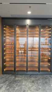 高級ホームホテルレストラン家具温度制御無地ワインクーラーキャビネット木製バーガラスディスプレイ付き - Product Image 4