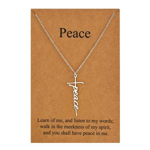 Collana Personalizzabile in Acciaio Inossidabile con Nome Inciso e Croce alla Moda, Stile Classico, Gioiello Regalo <span class=keywords><strong>di</strong></span> Fidanzamento per <span class=keywords><strong>Donna</strong></span> - Product Image 6