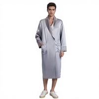 Nouvelle Robe Longue Homme en Velours de Soie Lourde 19 Momme Soie de Mûrier Double Couche pour la Maison – Collection Printemps/Été/Automne 2026